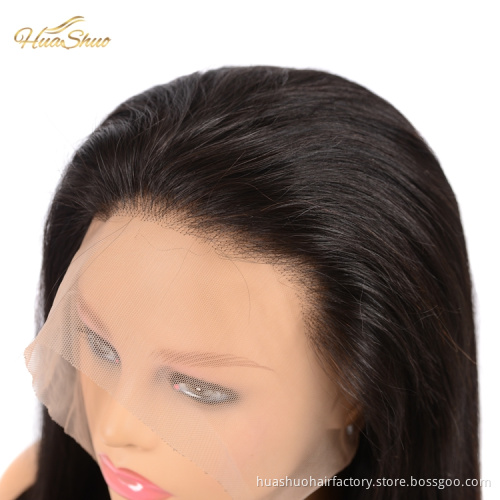 Huashuo Highest Discounts 360 Lace Frontal Wig Chinese Remy Deep Wave Human Hair Wigs For Women #1B Pre Plucked With Baby Hair